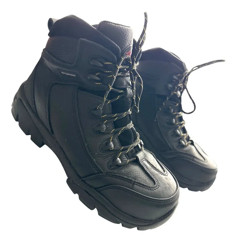 Avenger Black Waterproof  Work Boots Size Composite Toe & Slip-Resistant Size 10